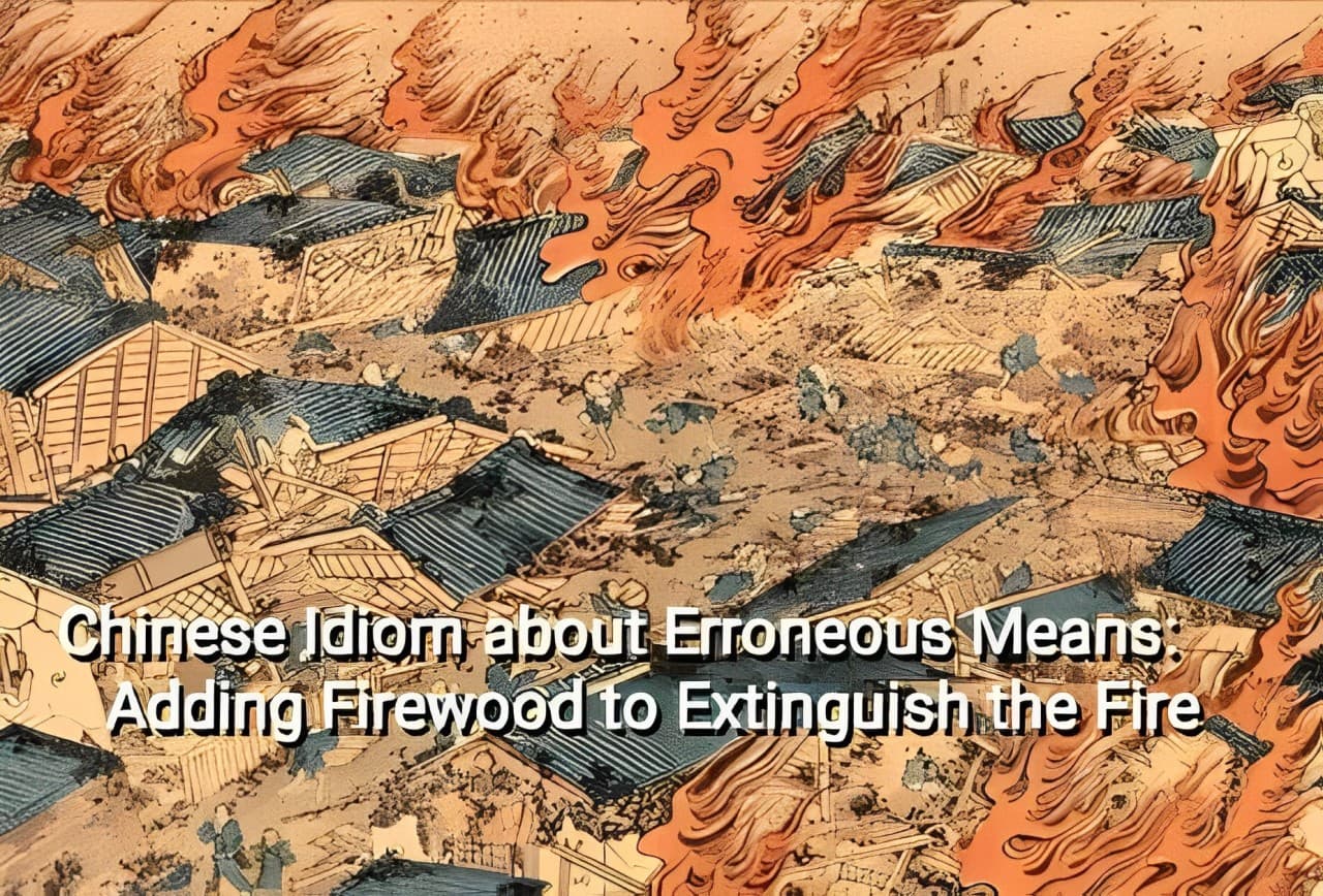 Chinese Idiom about Erroneous Means: Adding Firewood to Extinguish the Fire